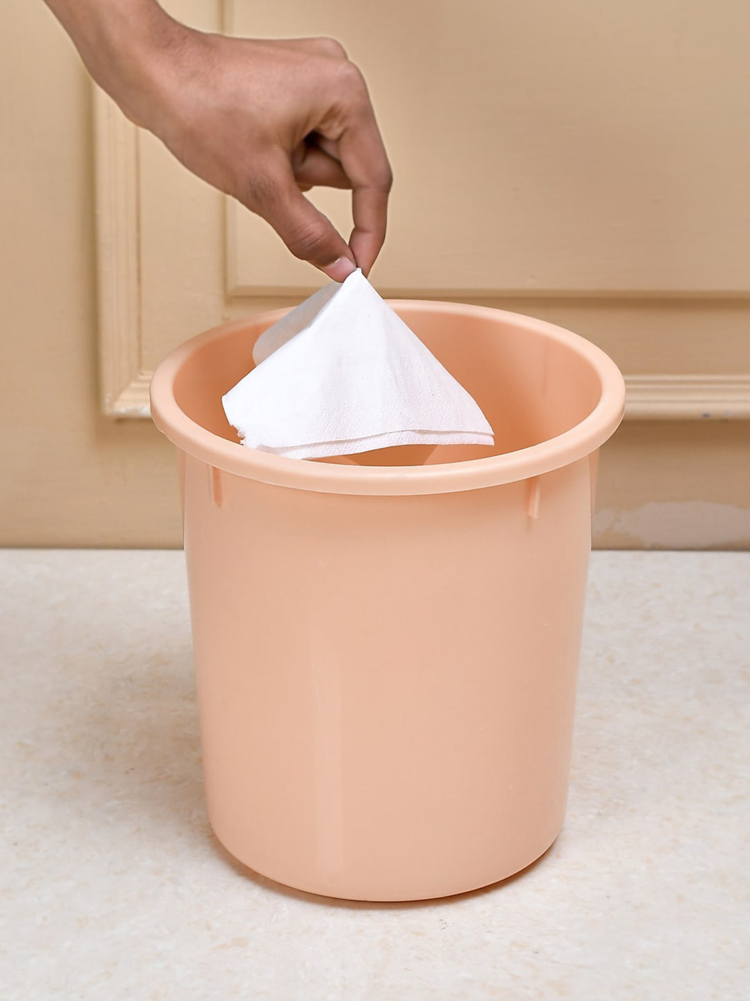 Kuber Industries Pink & Orange 3 Pcs Open Garbage Dustbin 7 L