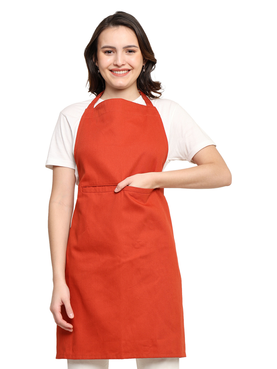 SKANDA FAB Brown Pure Cotton Adjustable Straps Aprons