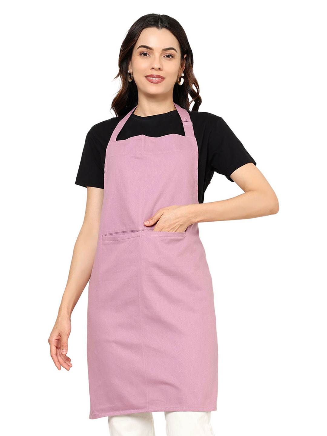 SKANDA FAB Purple Pure Cotton Adjustable Straps Apron