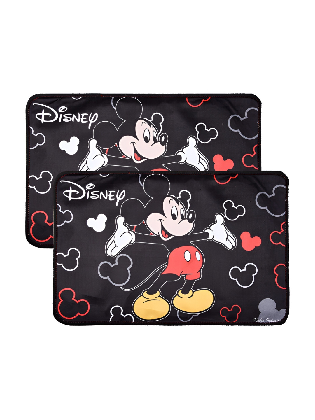 Kuber Industries Black & White 2 Pcs Disney Mickey Doormats