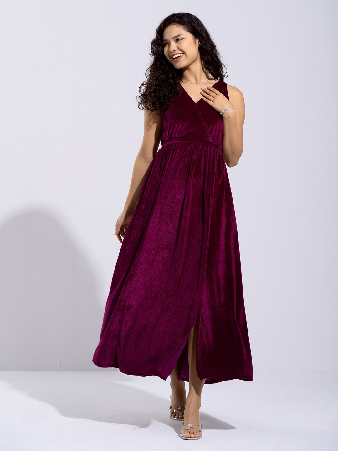 スーツ・フォーマル・ドレス acka velour long dress acka velour long dress