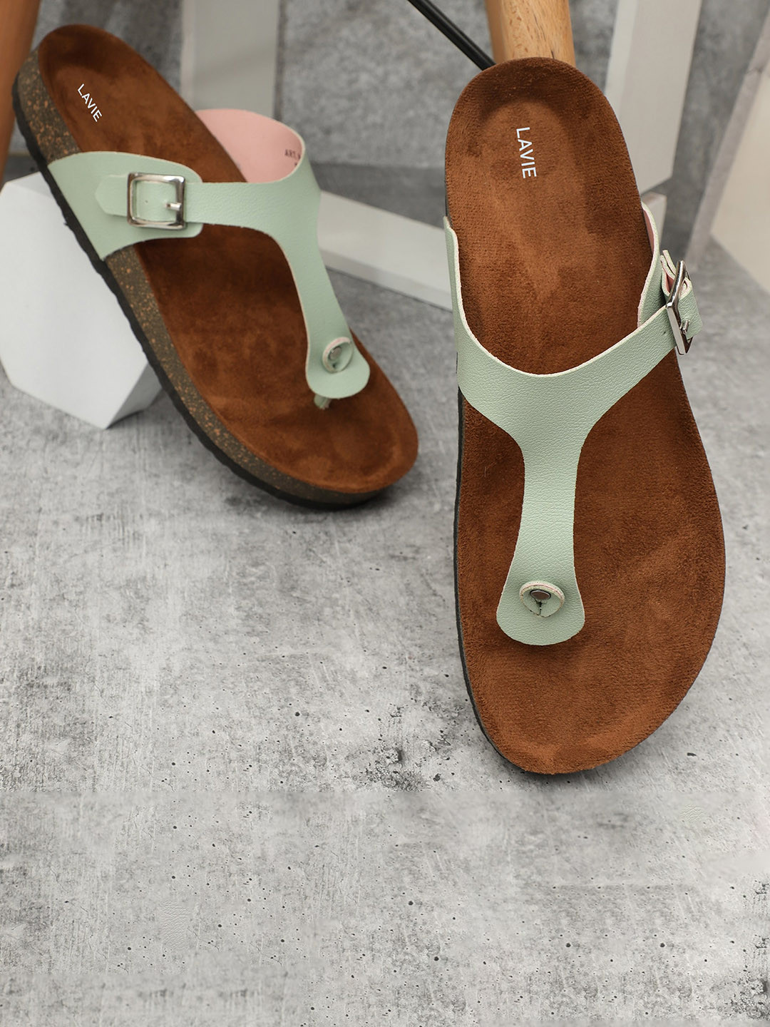 Lavie Buckle Detail Open Toe Flats