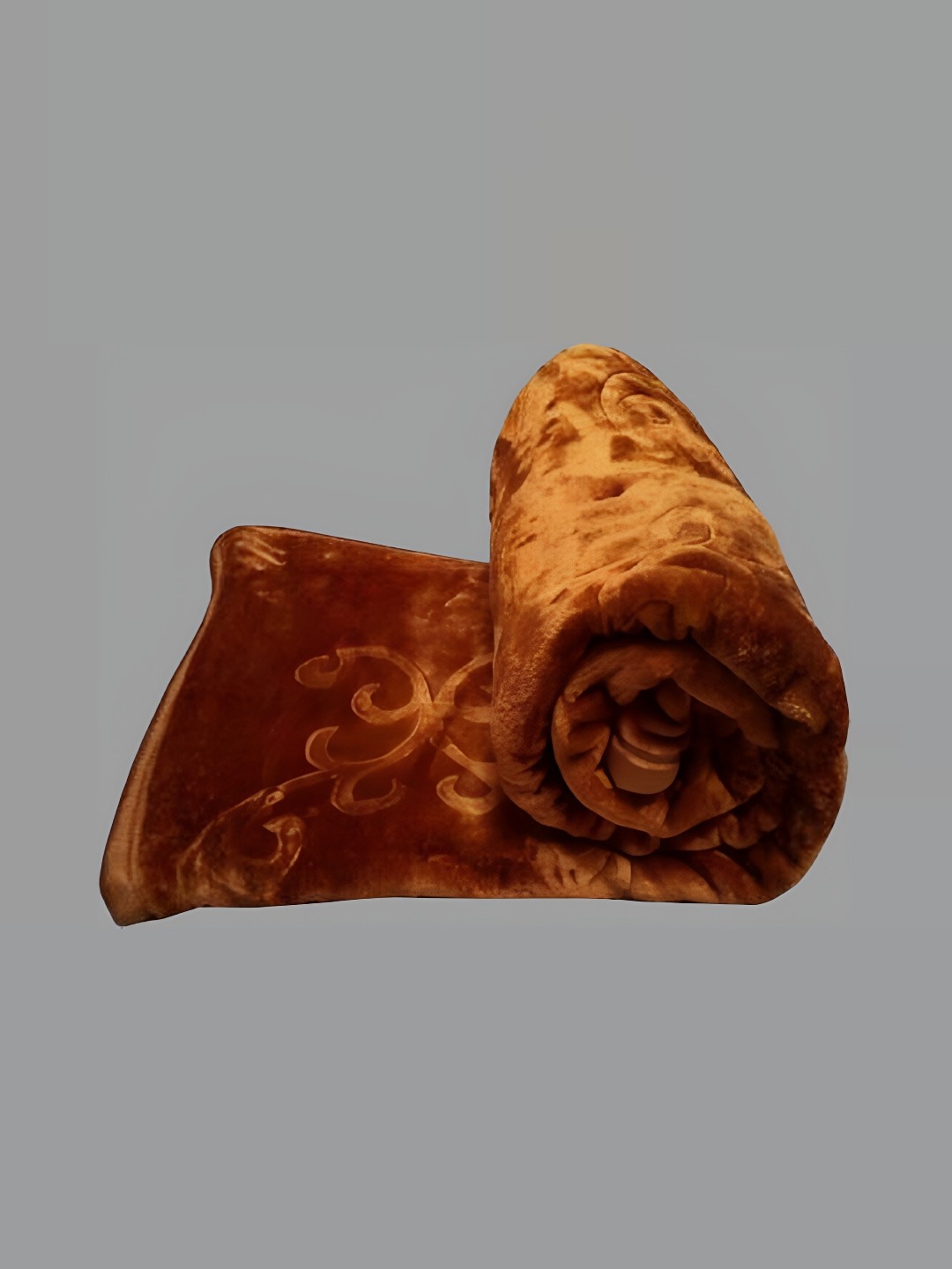 Comfowell Brown Floral Fur Heavy Winter 400 GSM Single Bed Blanket