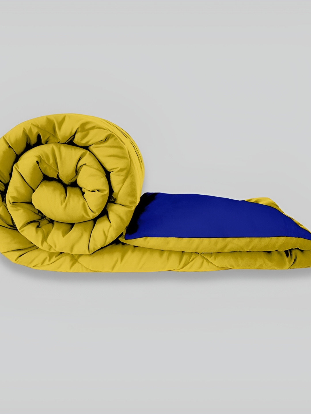 Comfowell Yellow & Blue Geometric Heavy Winter 233 GSM Single Bed Quilt