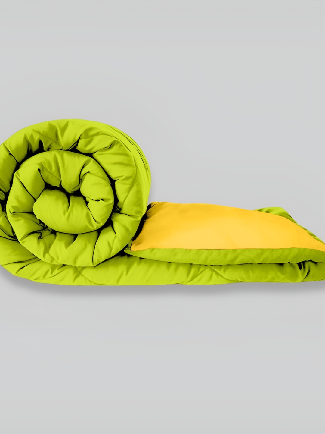 Comfowell Yellow & Green Heavy Winter 233 GSM Single Bed Quilt