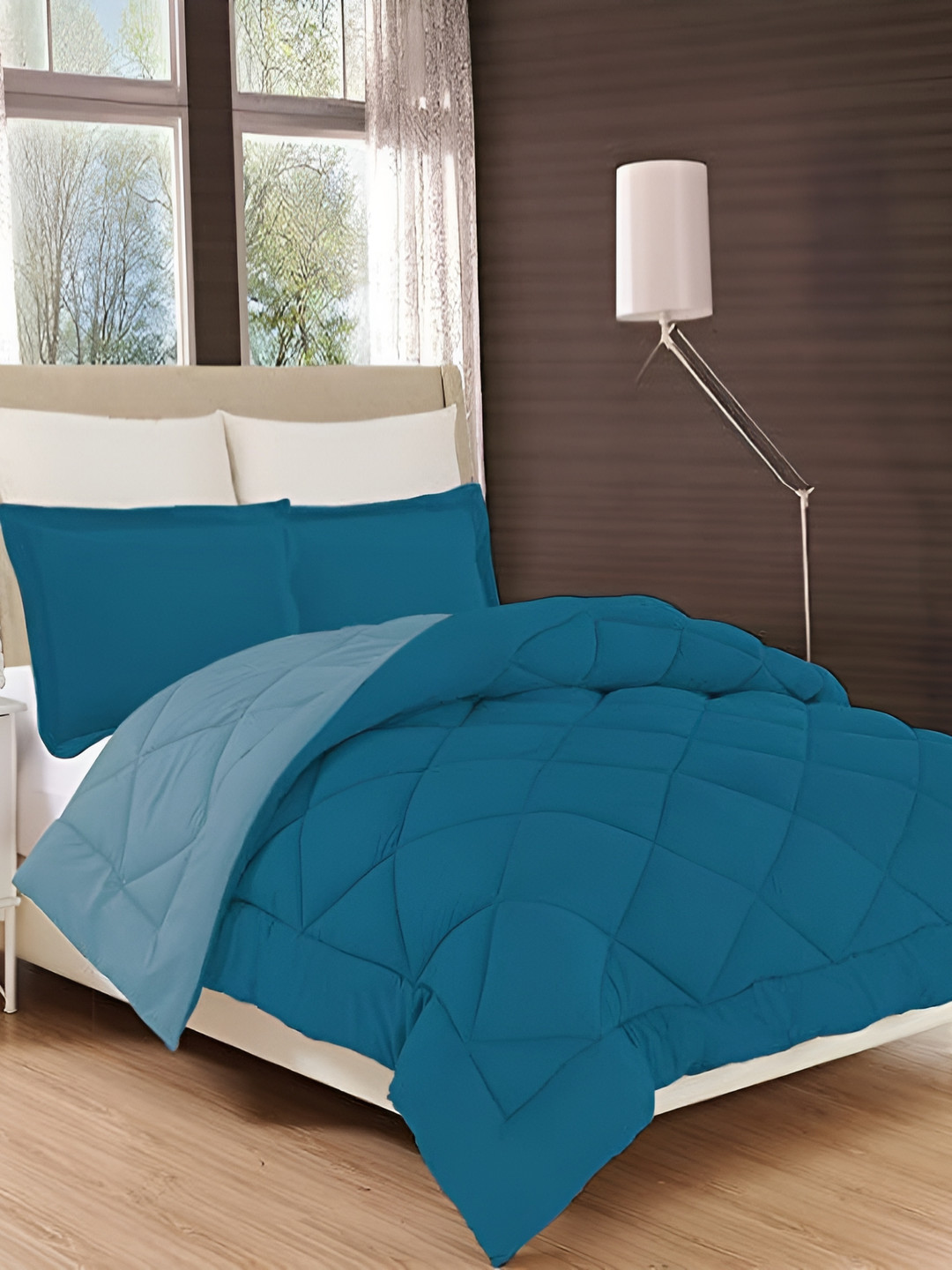 Comfowell Blue & Teal Heavy Winter 233 GSM Double Bed Comforter