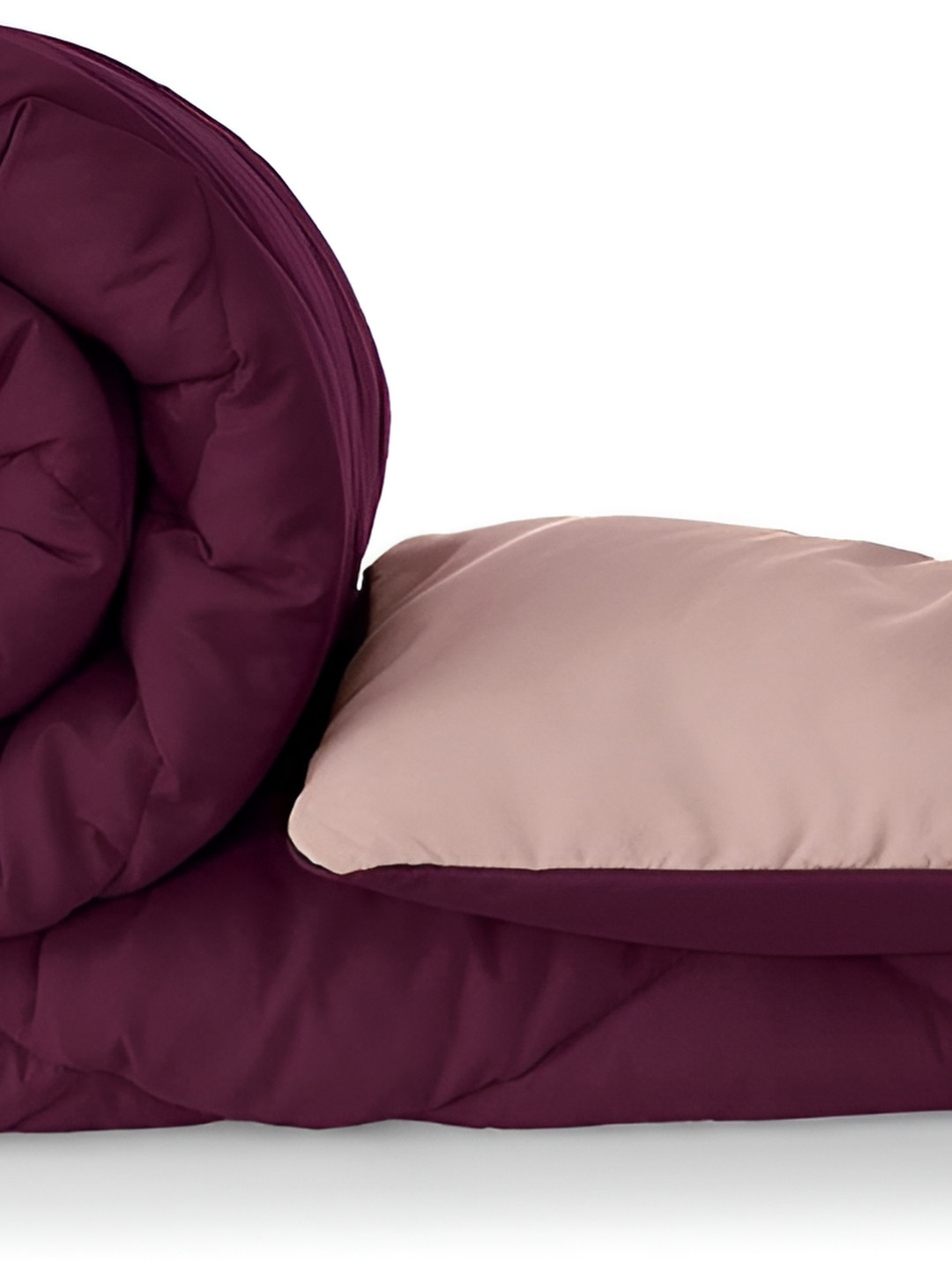 Comfowell Peach & Burgundy Heavy Winter 233 GSM Single Bed Comforter