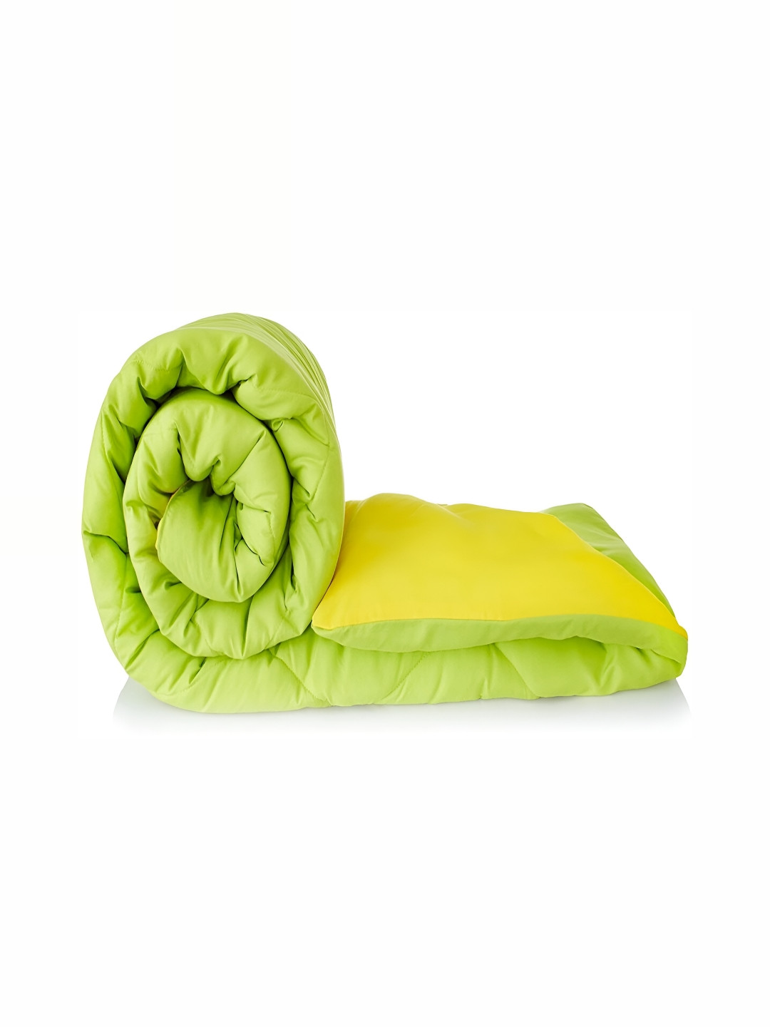 Comfowell Yellow & Green Heavy Winter 233 GSM Single Bed Quilt