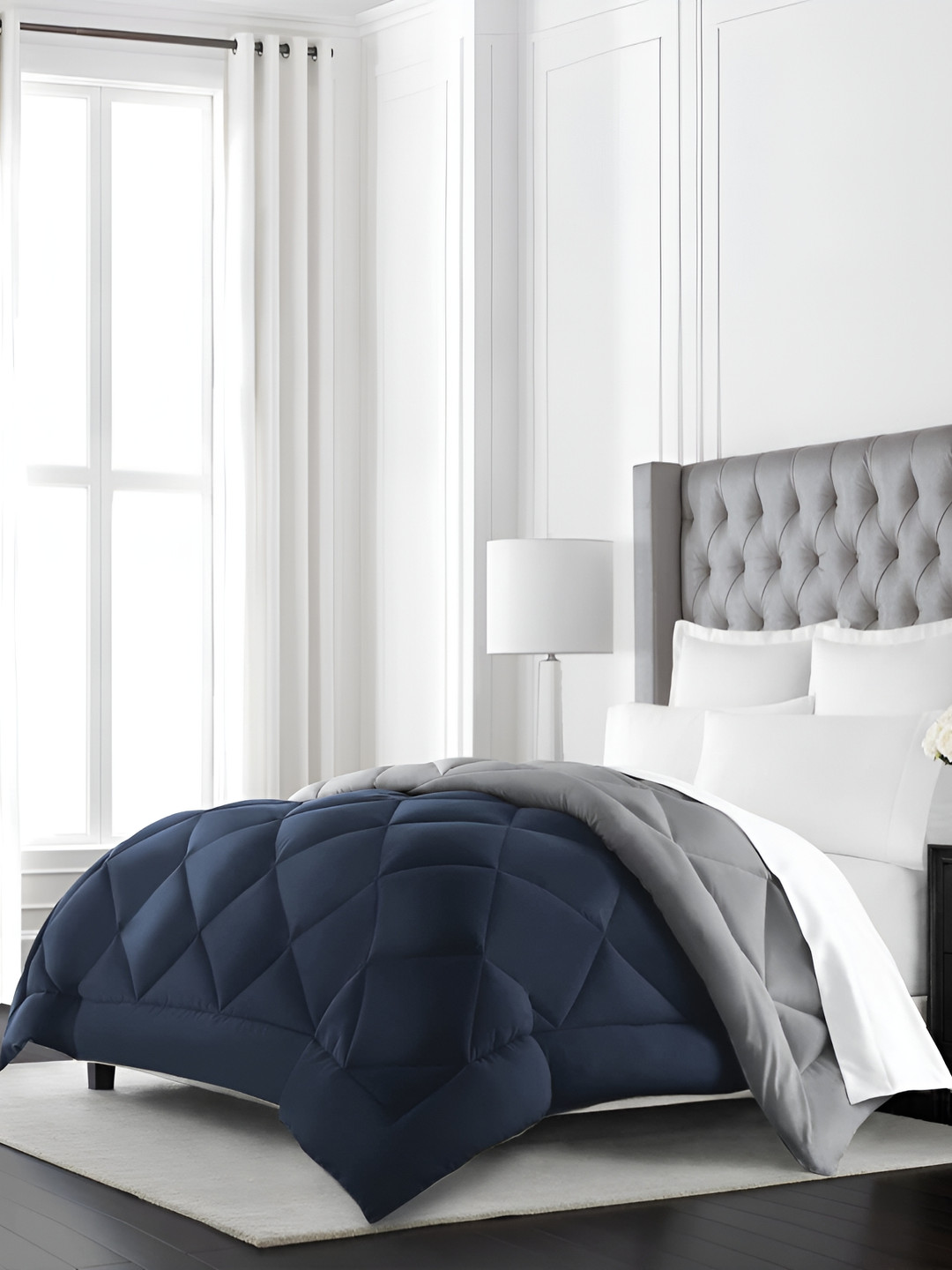 Comfowell Blue & Grey Heavy Winter 233 GSM Double Bed Comforter