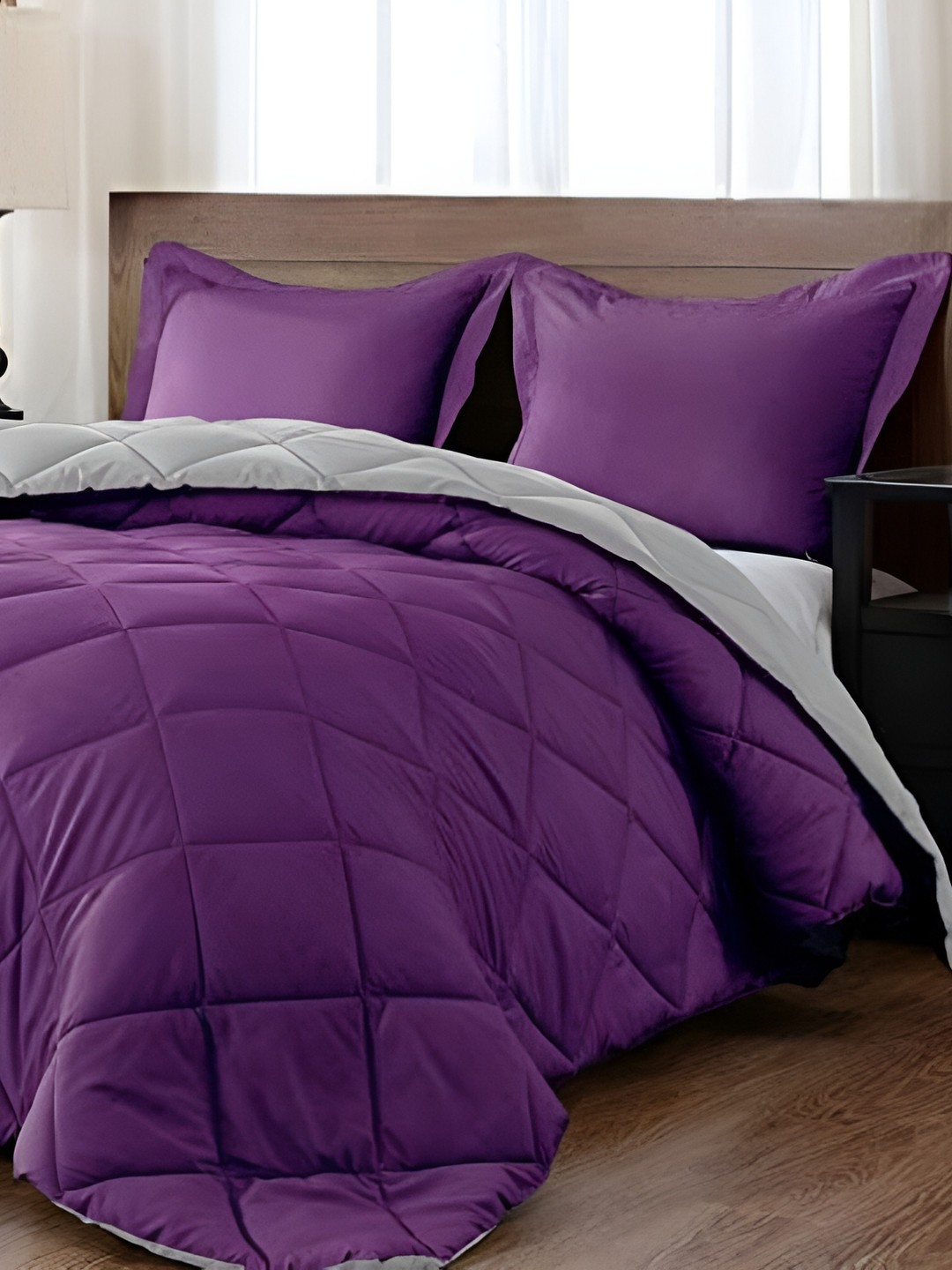 Comfowell Lavender & White Heavy Winter 233 GSM Single Bed Quilt