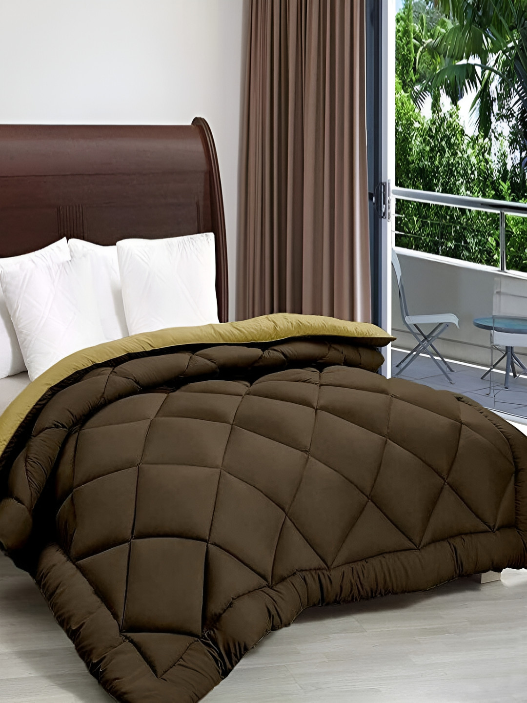 Comfowell Brown Heavy Winter 233 GSM Single Bed Comforter