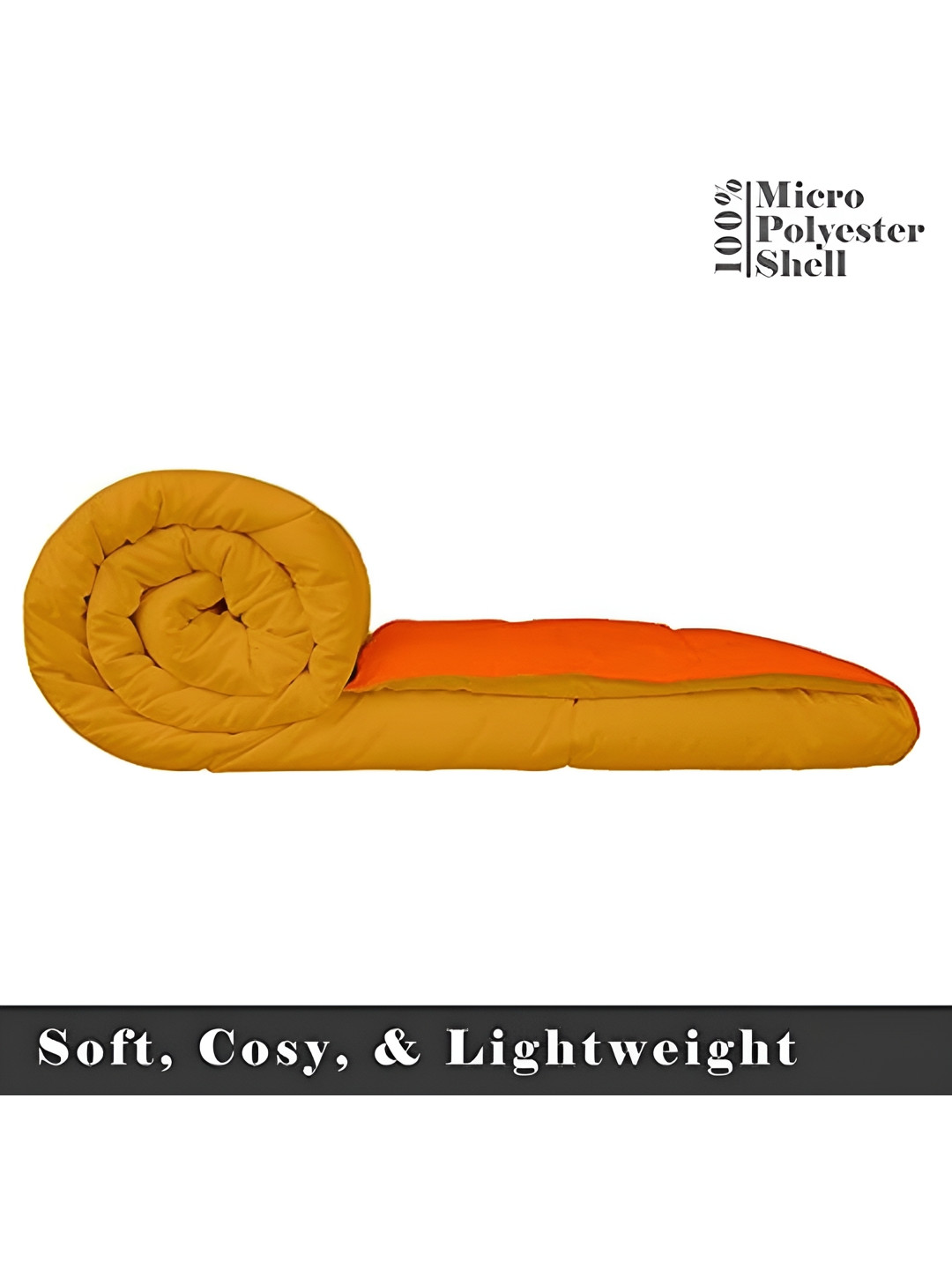 Comfowell Gold-Toned & Orange Heavy Winter 233 GSM Double Bed Comforter