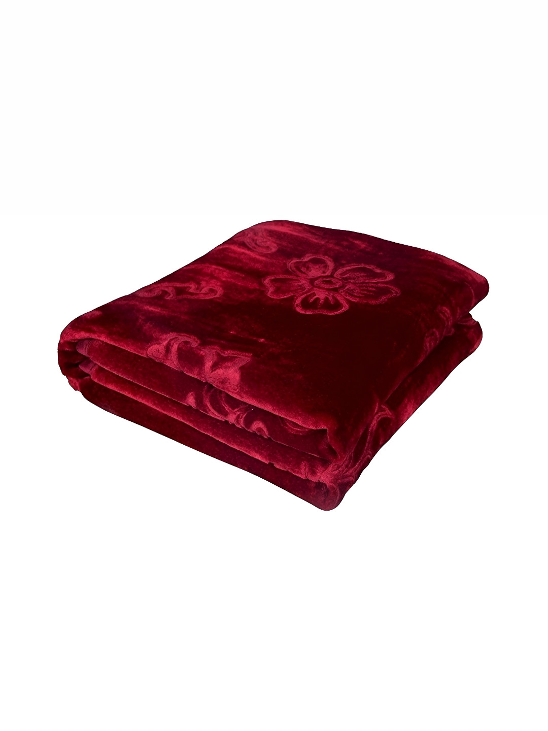 Comfowell Maroon Heavy Winter 300 GSM Double Bed Blanket