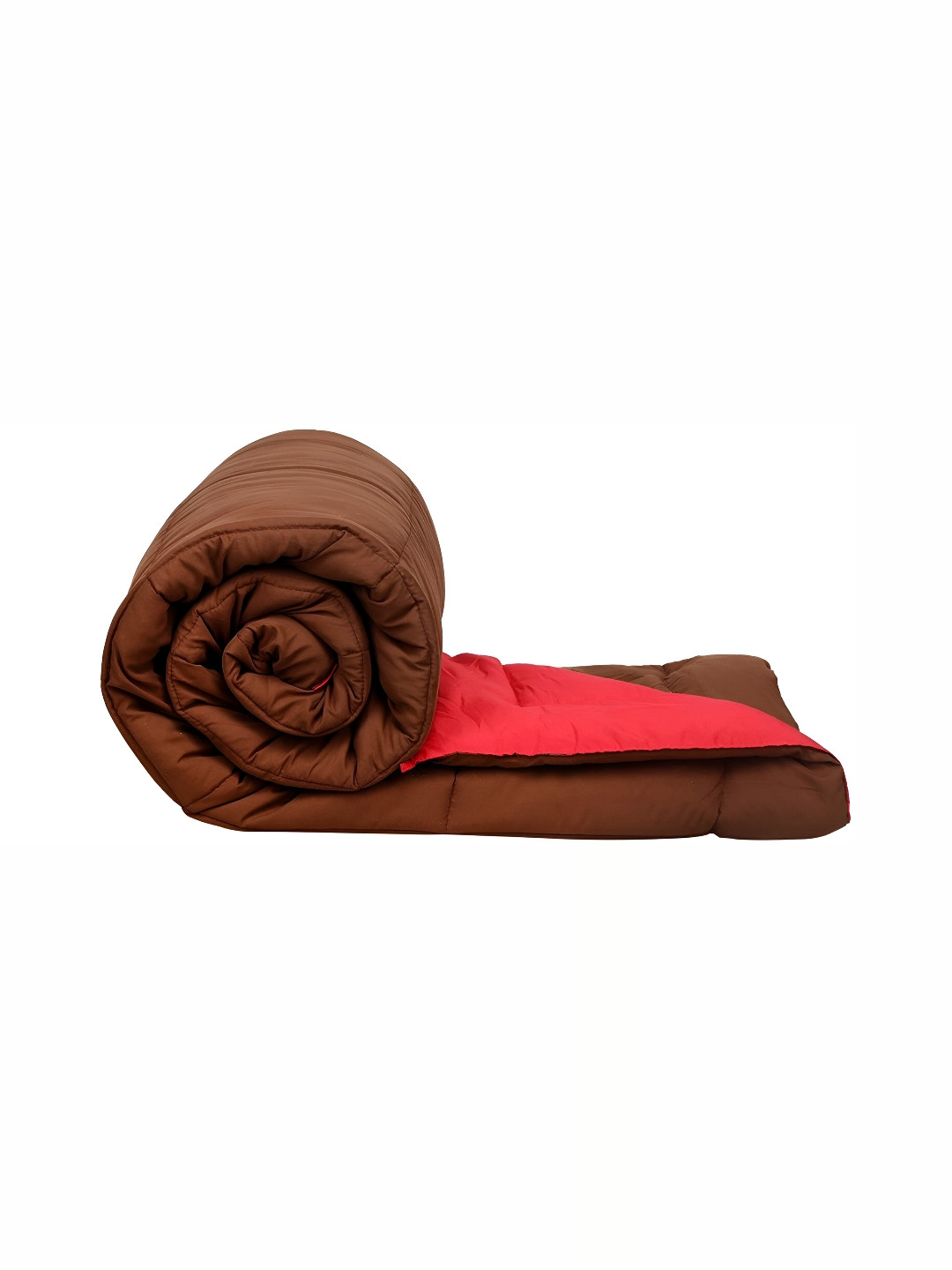 Comfowell Brown & Red Checked Heavy Winter Cotton 233 GSM Single Bed Comforter