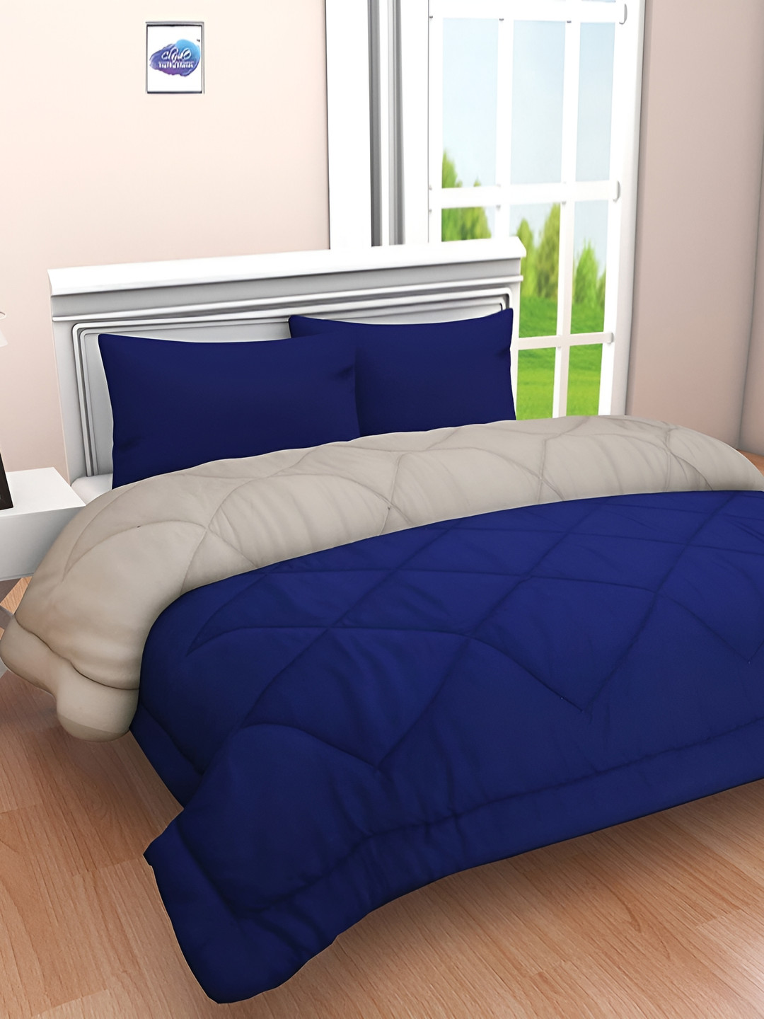 Comfowell Blue & Grey Heavy Winter 233 GSM Single Bed Comforter
