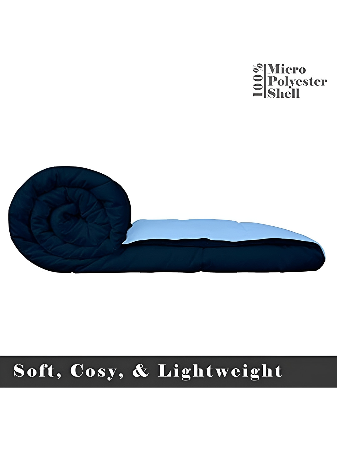 Comfowell Blue Checked Heavy Winter 233 GSM Double Bed Comforter