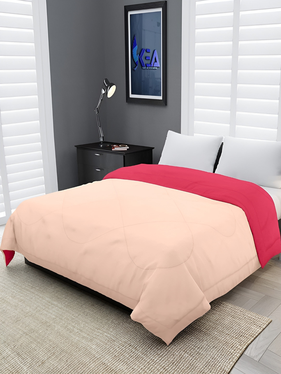 Comfowell Peach & Pink Heavy Winter 233 GSM Double Bed Comforter