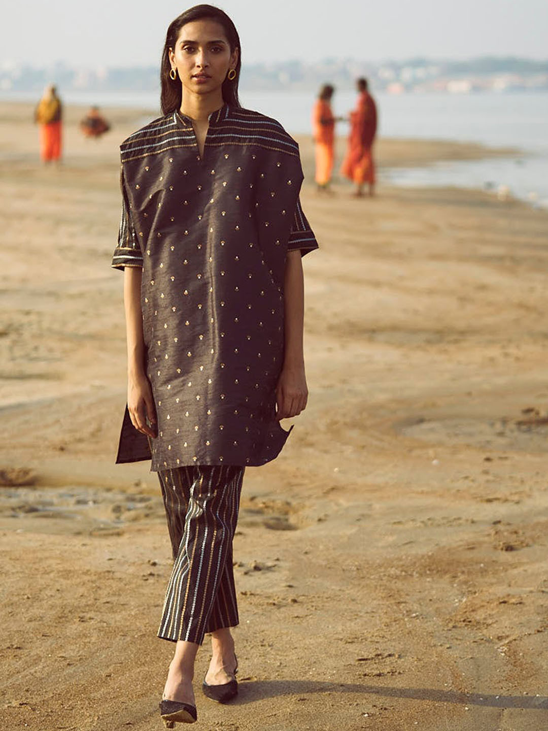 Dash and Dot Printed Top With Trouser