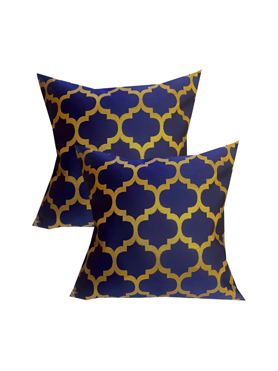 Pink Parrot Blue & Yellow 5 Pieces Geometric Square Cushion Covers