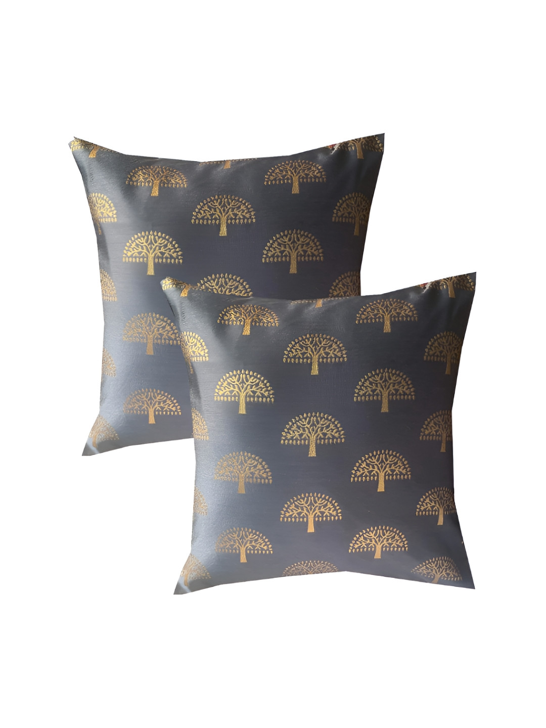 Pink Parrot Grey & Beige 5 Pieces Ethnic Motifs Square Cushion Covers