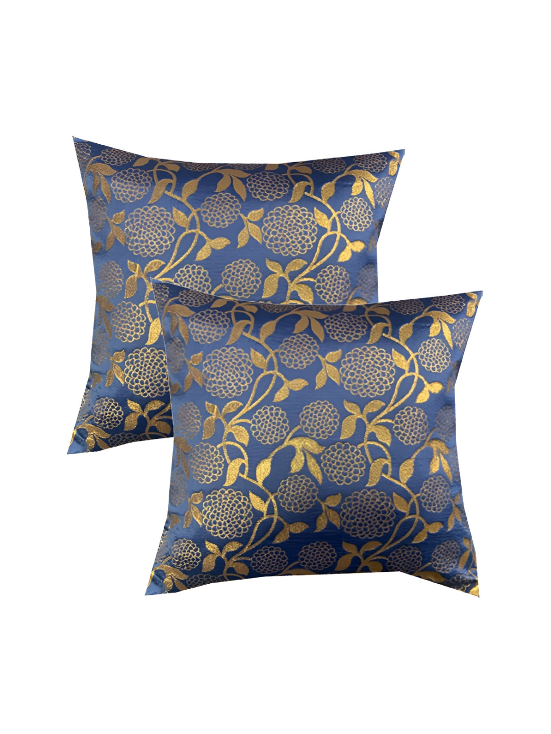 Pink Parrot Blue & Yellow 5 Pieces Floral Square Cushion Covers