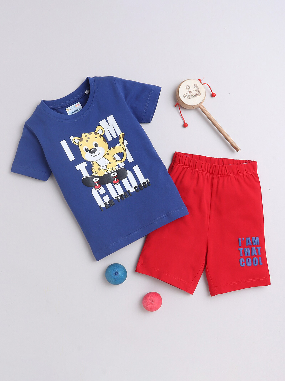 BUMZEE Boys Printed Top with Shorts