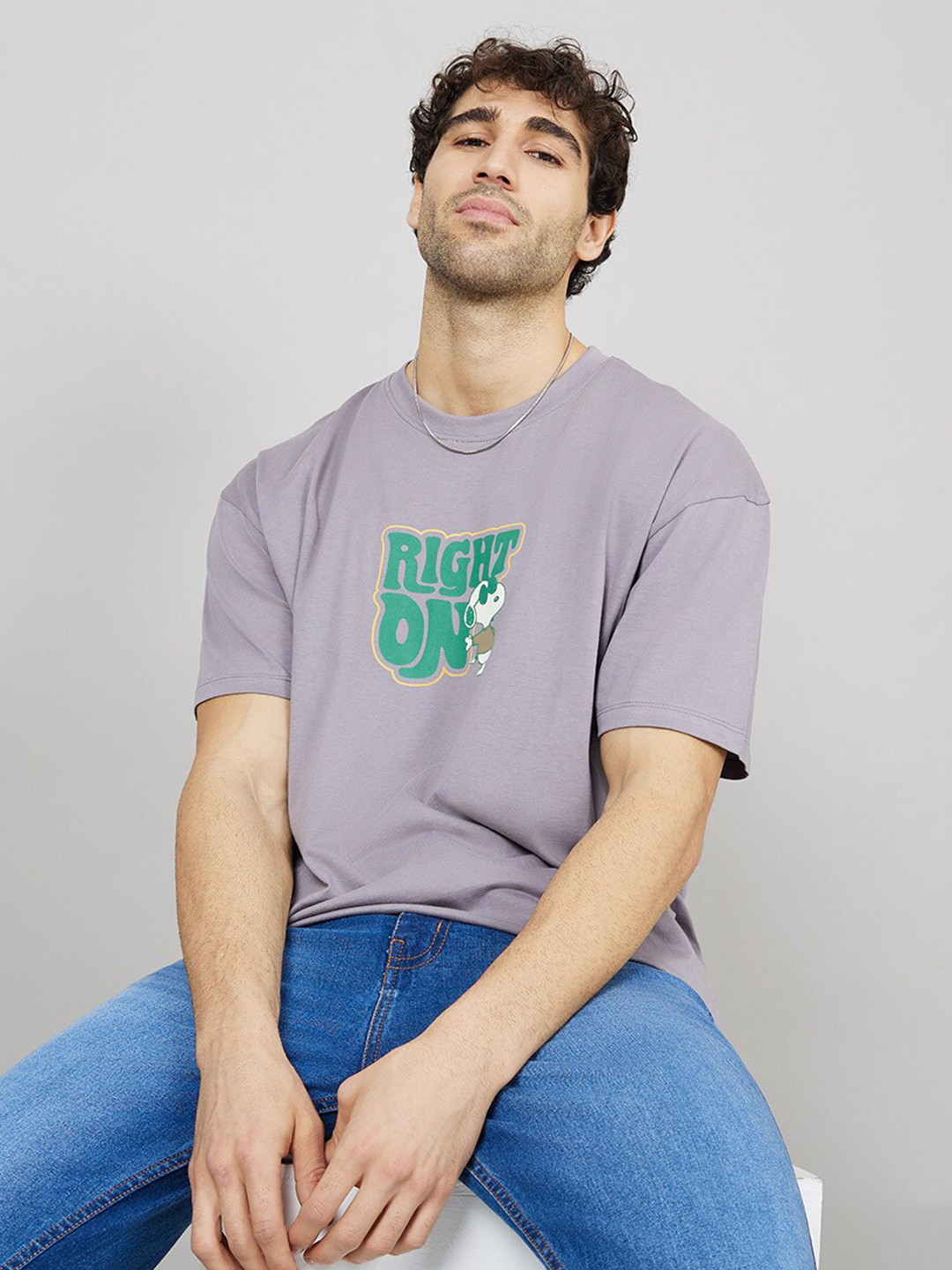 Styli Peanuts Graphic Print Oversized T Shirt