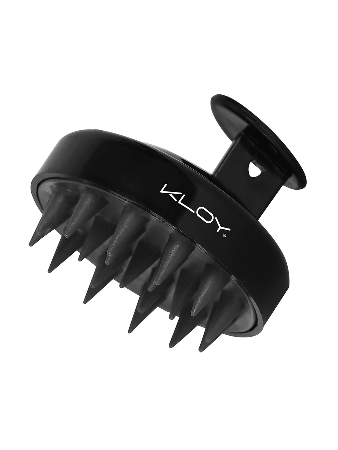 KLOY Round Hair Scalp Massager Shampoo Brush with Super Soft Bristles - Black