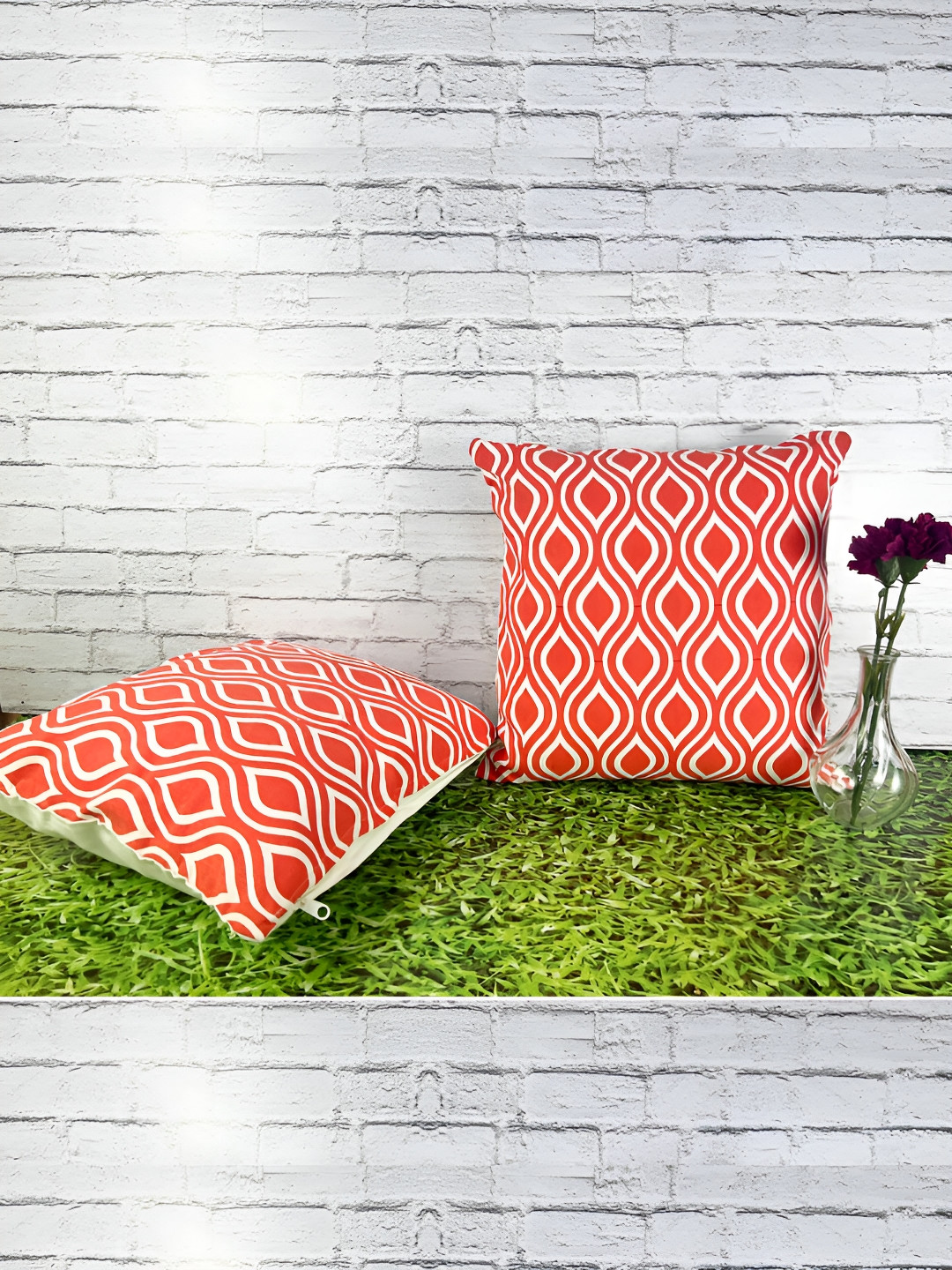 Pink Parrot Pinkparrot Polycotton Geometric Polyester 2 Pcs Cushion Covers - 16 x 16 In