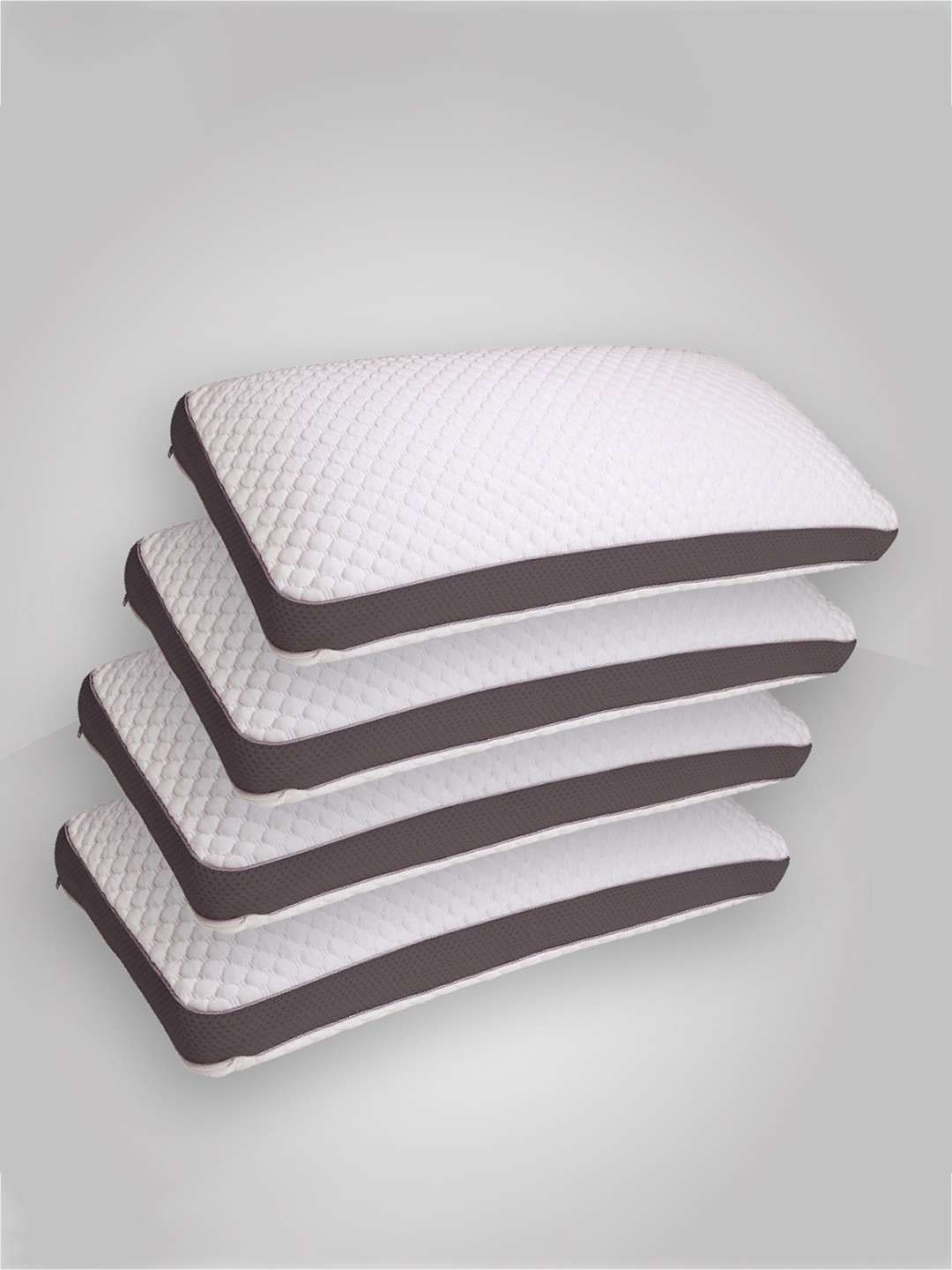 Centuary White Solid Cotton Ultra Soft Set of 4 Ultra Soft Memory Foam Sleep Pillow-38 x 58 cm