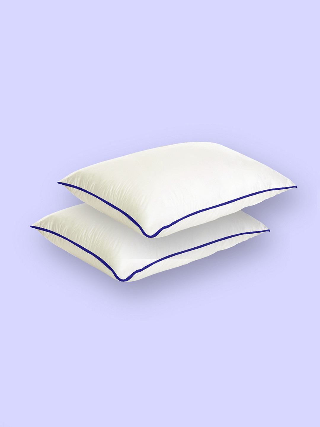 Centuary White Solid Cotton Ultra Soft Set of 2 Ultra Soft Fibre Sleep Pillow-38 x 58 x 38 cm