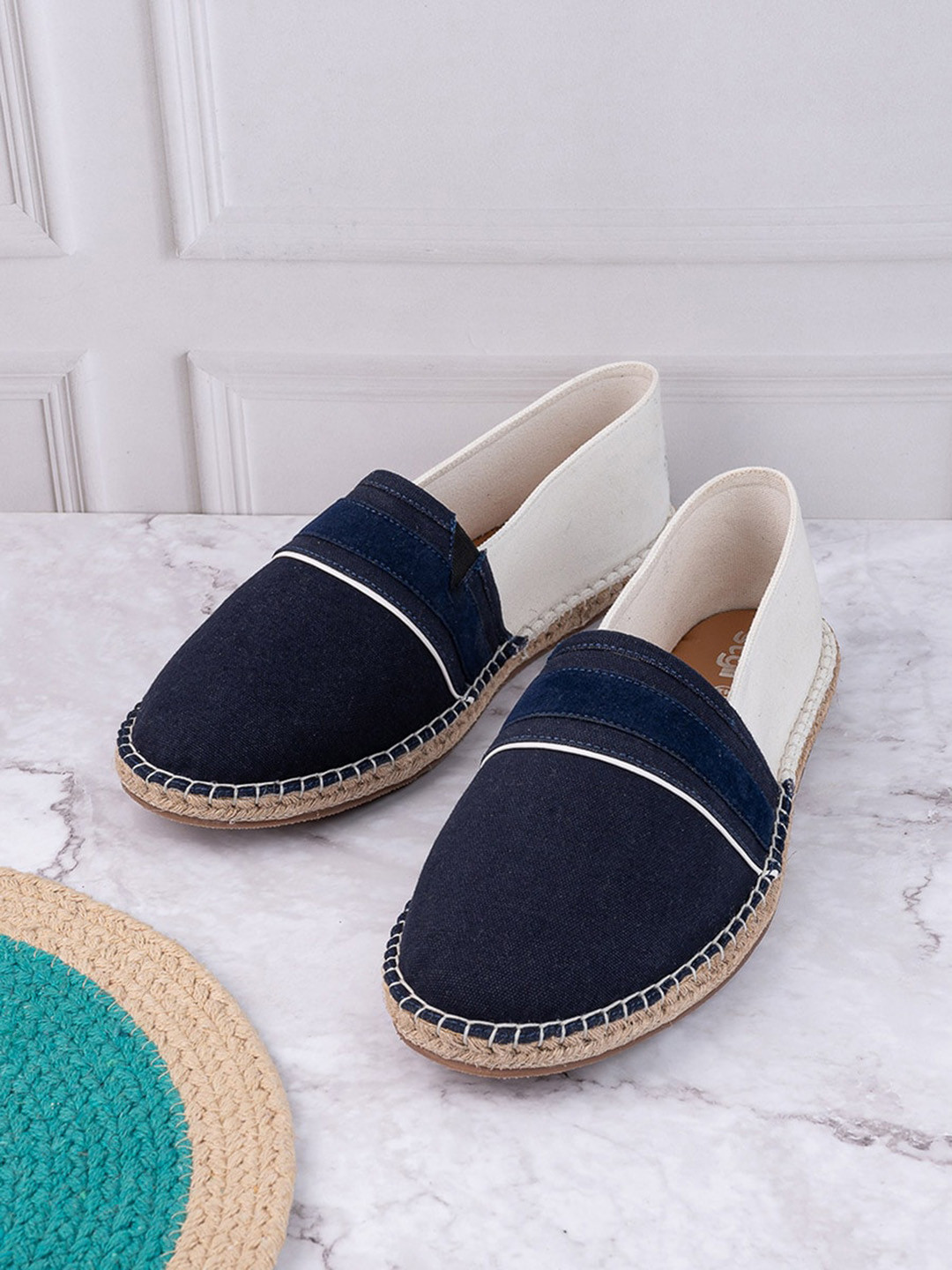 Styli Men Faux Suede Contrast Color Espadrilles