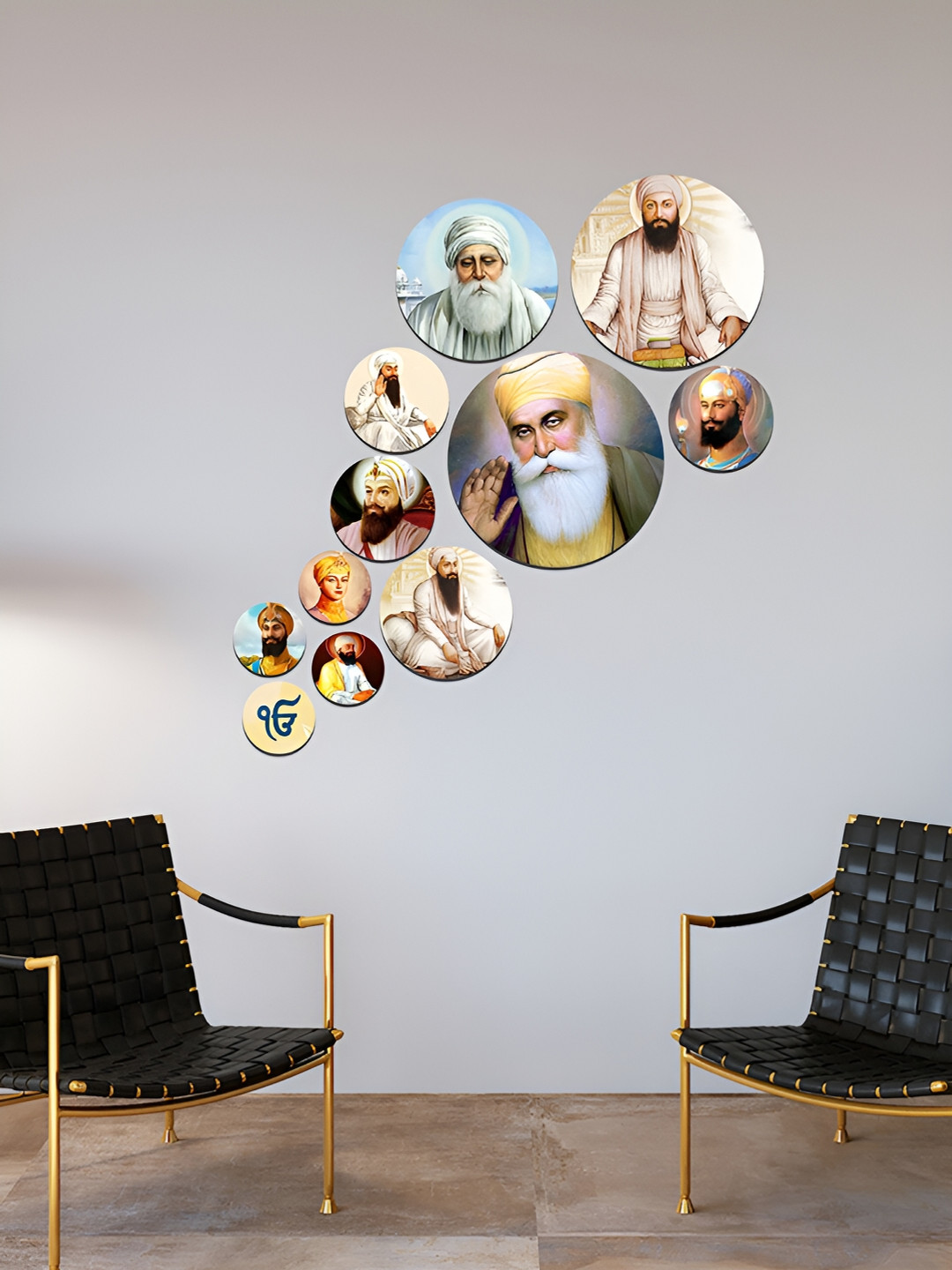 ArtVibes Wall Hanging Decoration Wood Matte Sticking 11Pcs Spiritual Wall Decor-7.5In