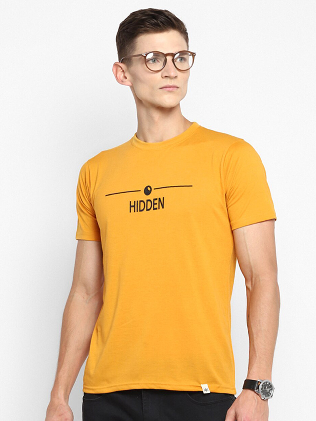Bukkl Typography Printed Round Neck Cotton Slim Fit T-shirt