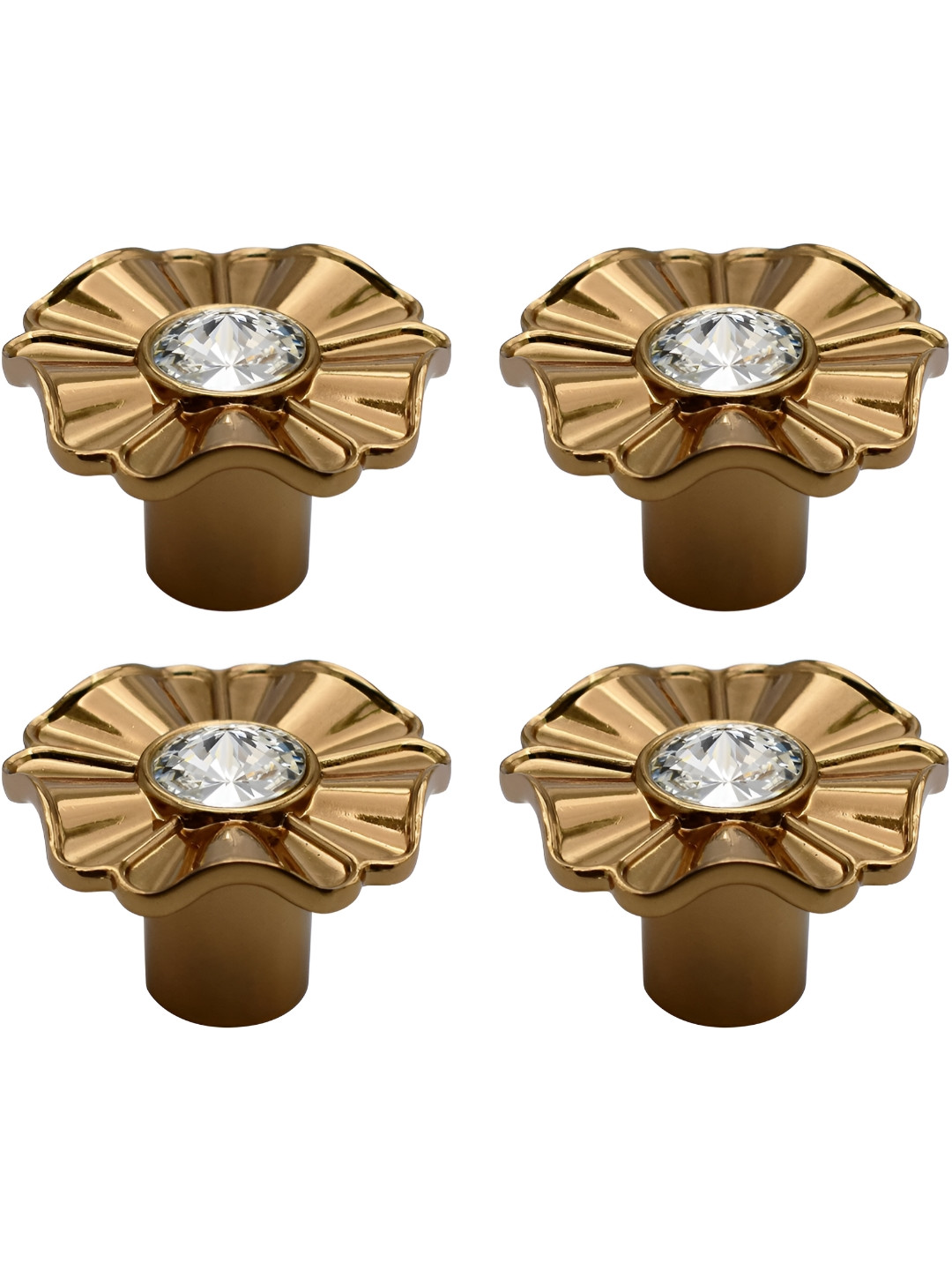 Rab Gold Toned 4 Pieces Glossy Finish Zinc Drawer Handler