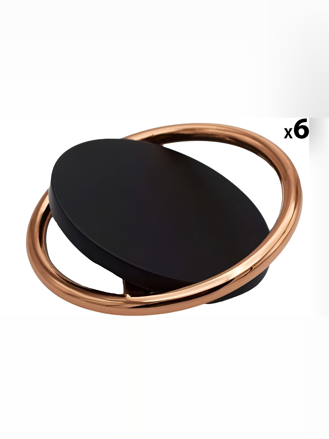 Rab Black & Gold Toned 6 Pieces Glossy Finish Drawer Handles