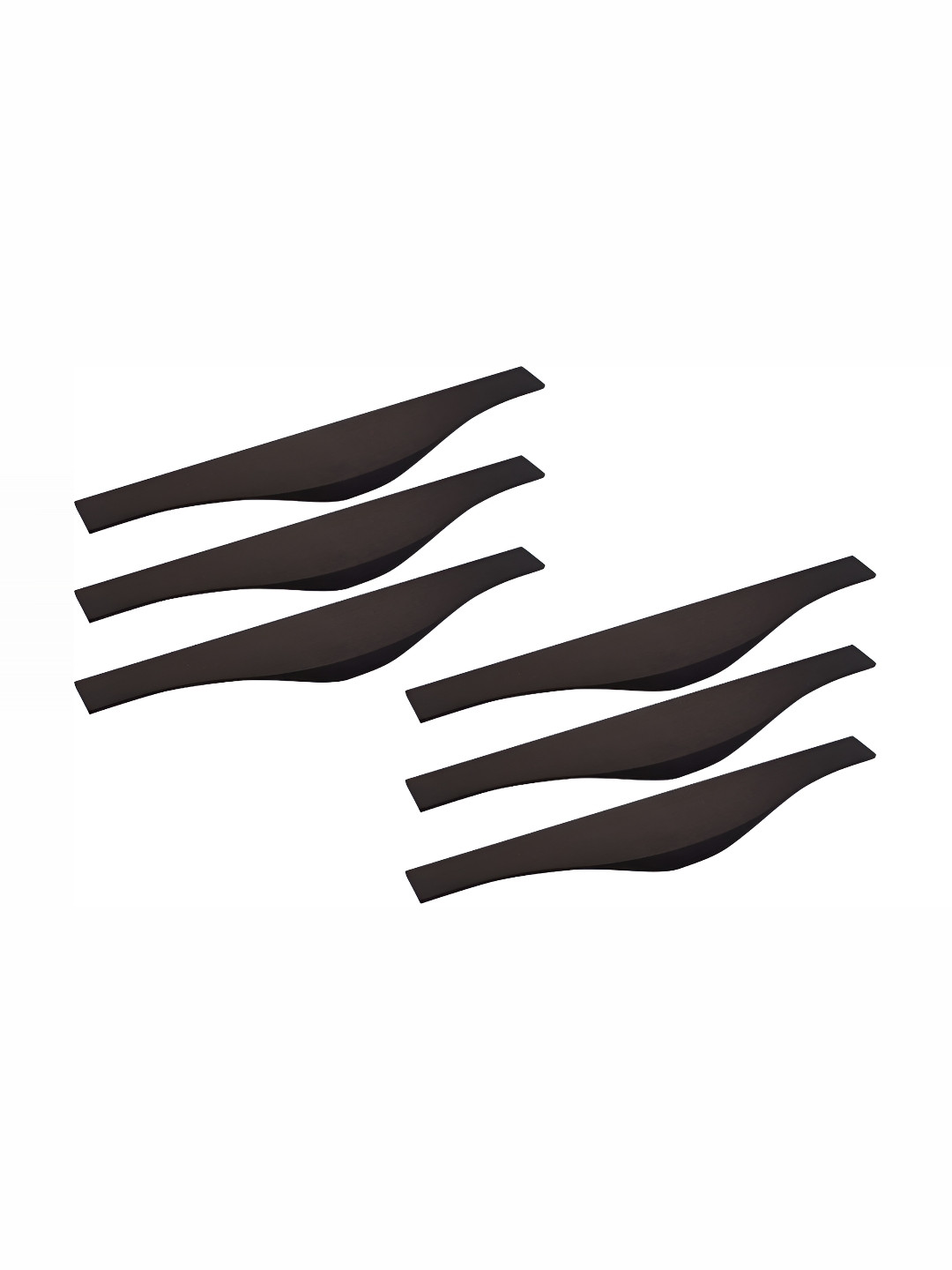 Rab Black 6 Pieces Matte Finished Aluminium Drawer Handles