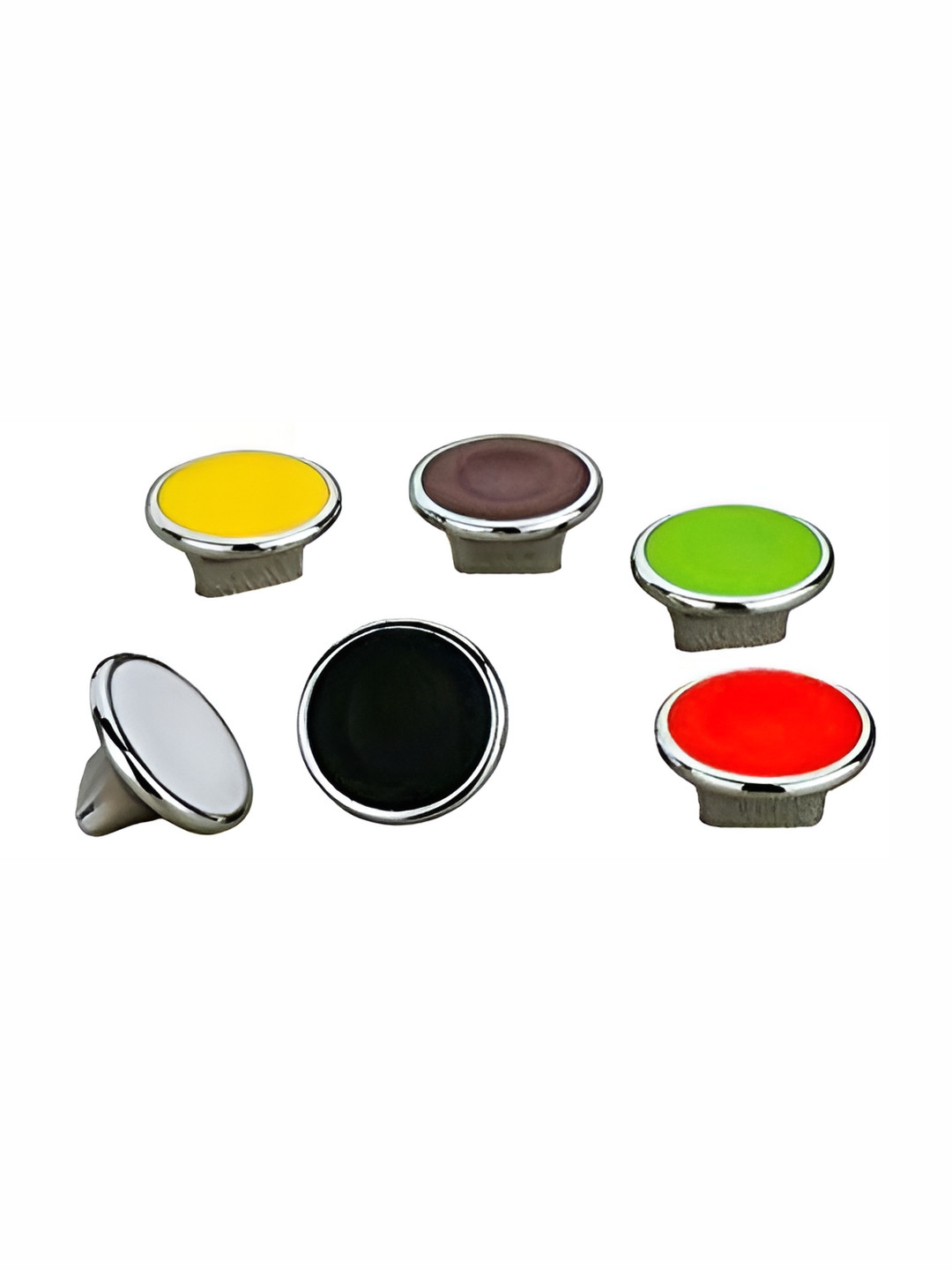 Rab White & Black 6 Pieces Glossy Finish Drawer Handle