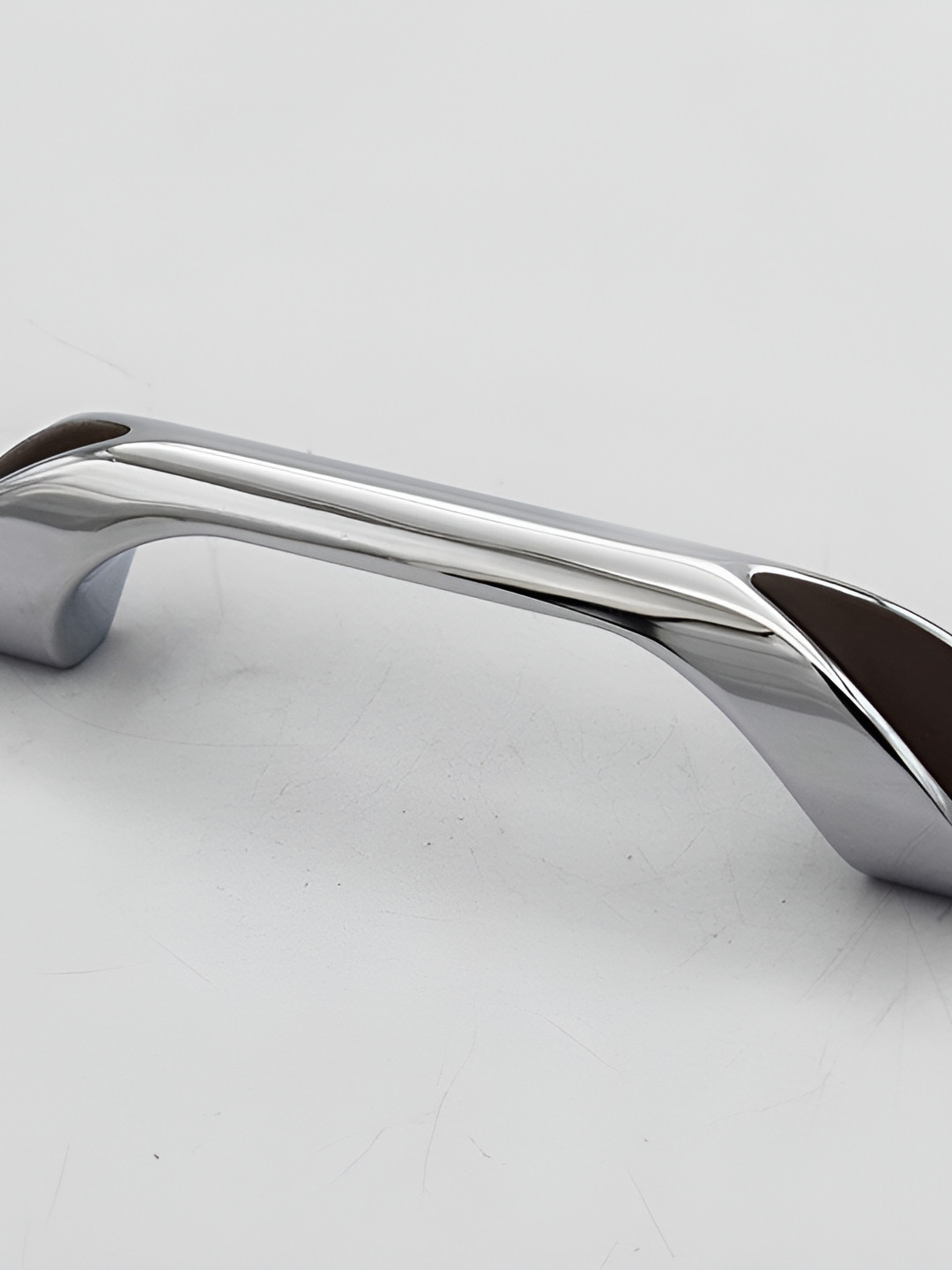 Rab SilverToned and Brown Glossy Finish Drawer Handle