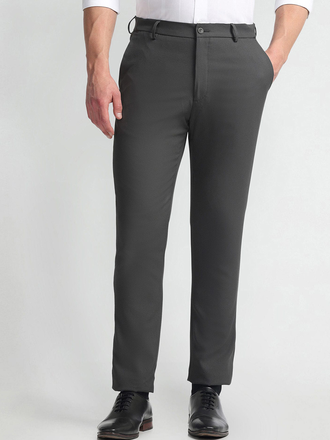 Arrow New York Men Smart Super Slim Fit Formal Trousers