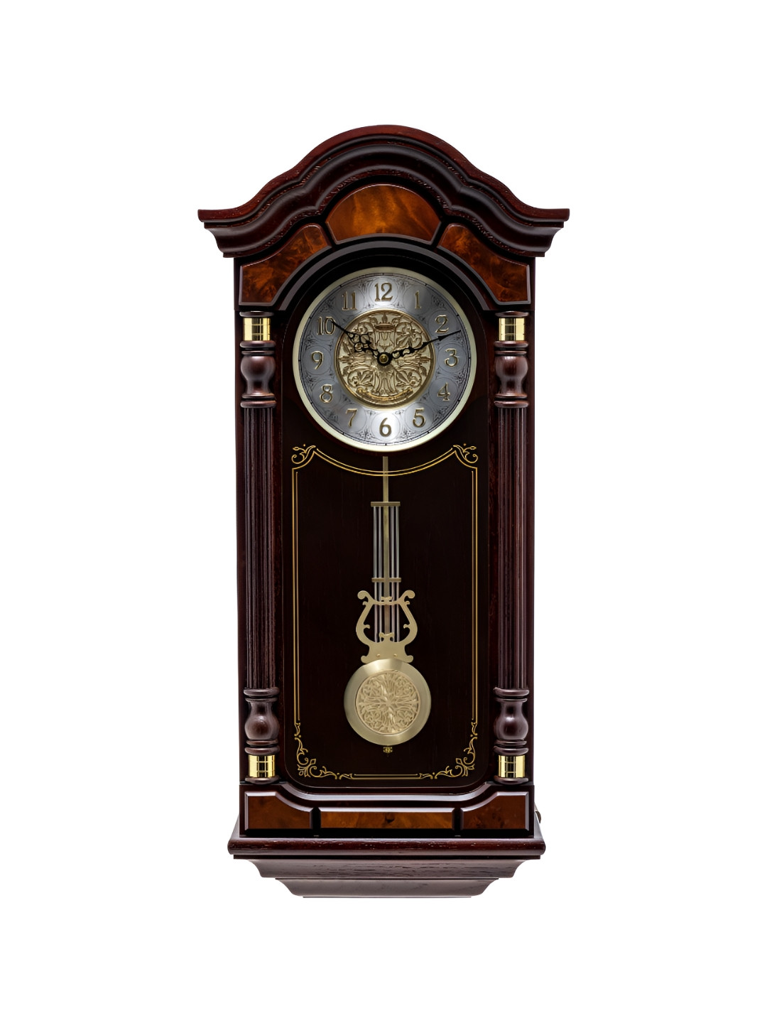 SEIKO Brown Printed Abstract Shaped Contemporary Wall Clock
