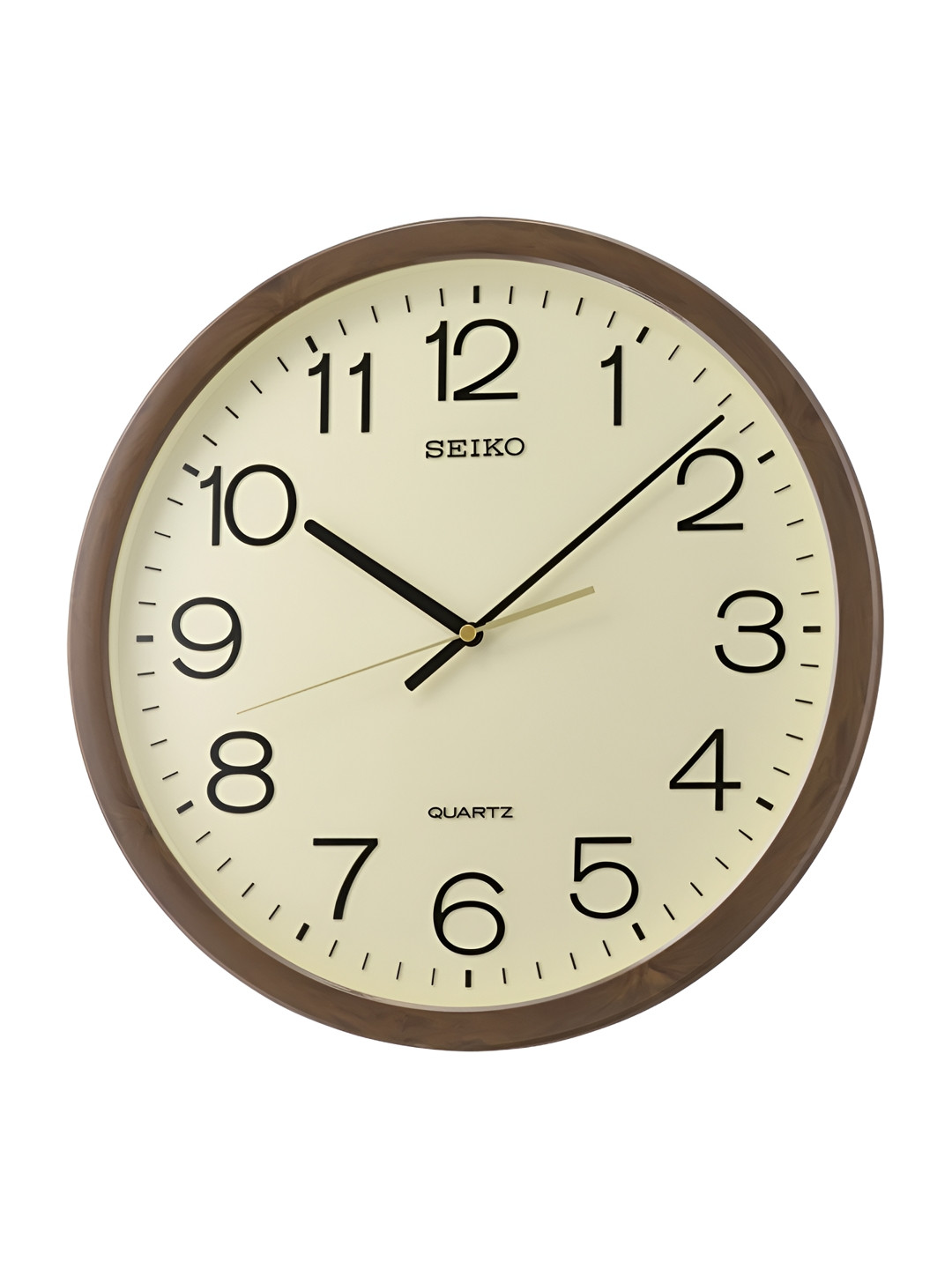 SEIKO Brown & Black Contemporary Round Wall Clock