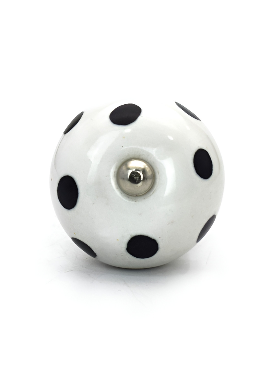 Rab White & Black Ceramic Glossy Finish Anti Tarnish Knob