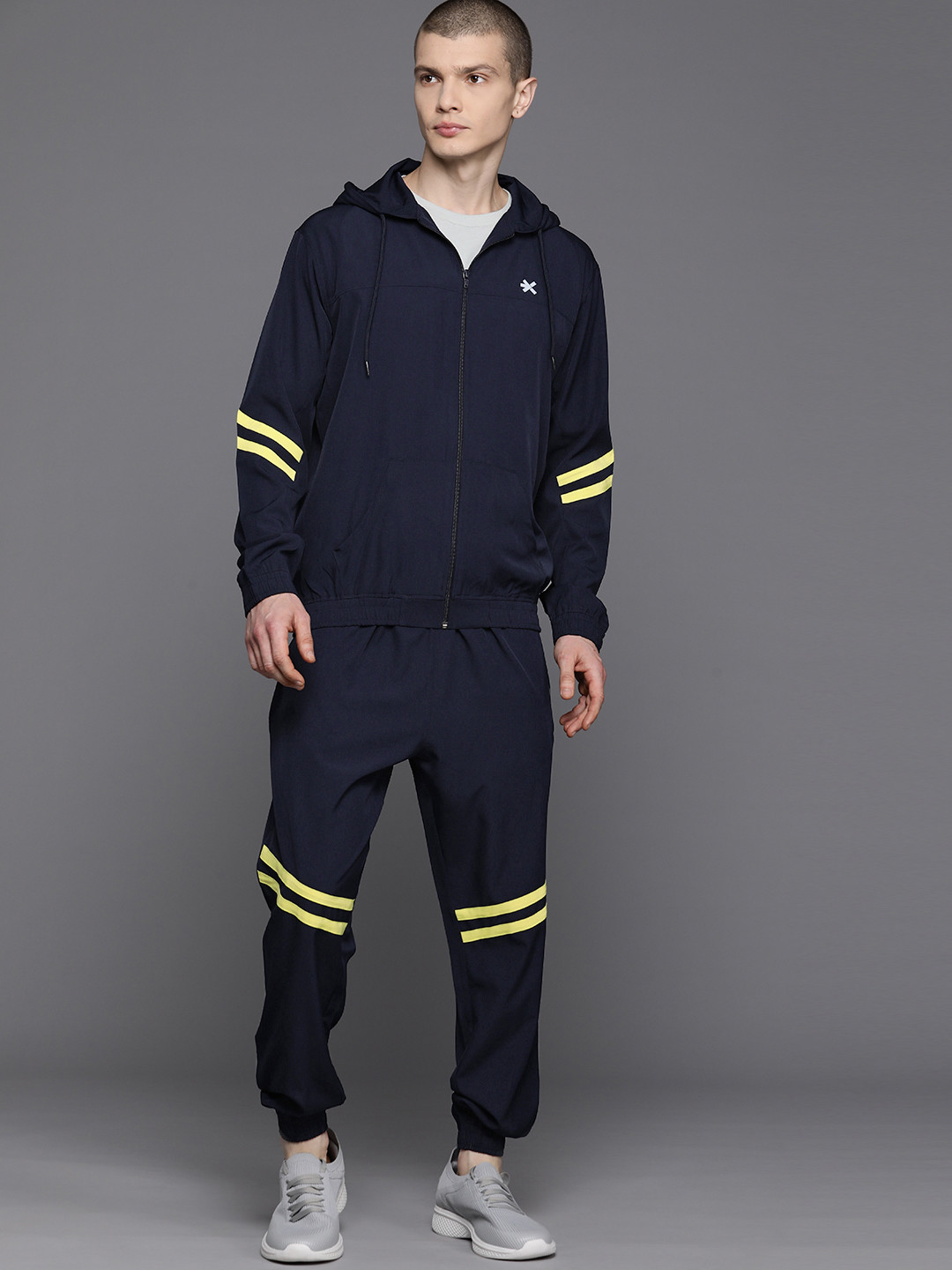 HRX by Hrithik Roshan Men Striped Rapid-Dry Sports Tracksuit