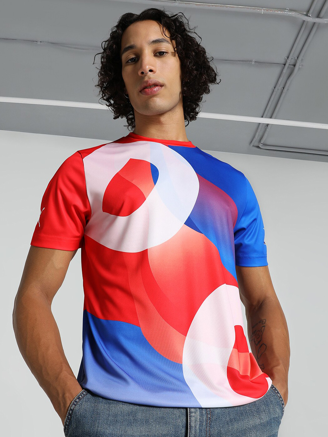 Puma x DC Poly Graphic Printed Cricket Official T-Shirt