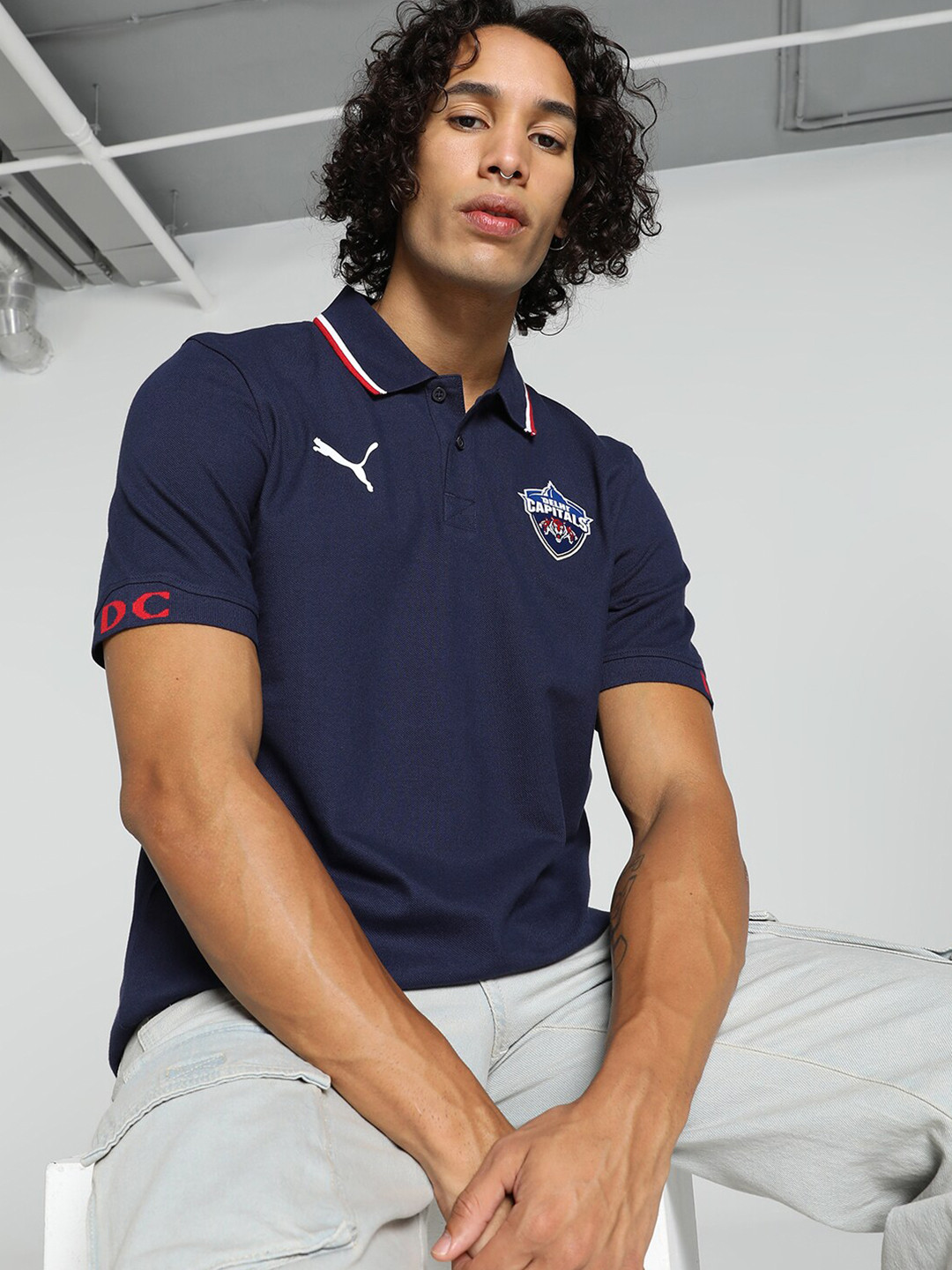 Puma PUMA x DC Slim Fit Cricket Polo Collar Official T-Shirt