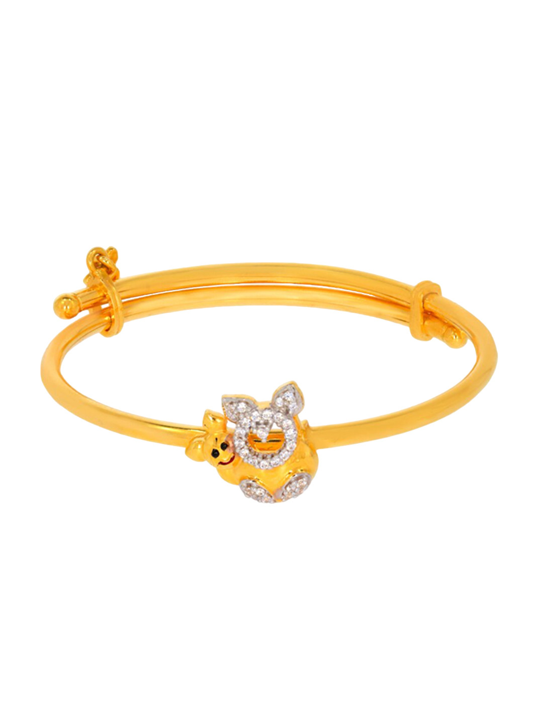 BHIMA Jewels 22K Hallmark 916 Purity Yellow Gold Kids Adjustable Design Bangle