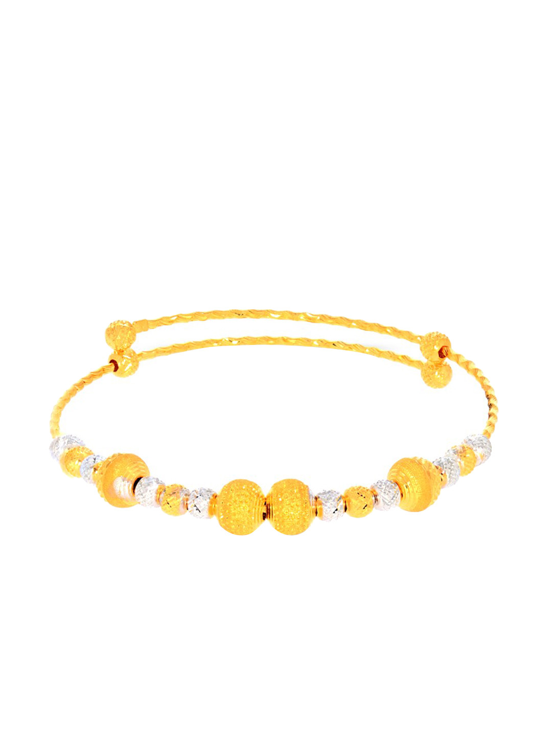 BHIMA 22K Hallmark 916 Purity Yellow Gold Kids  Rhodium  Bangle