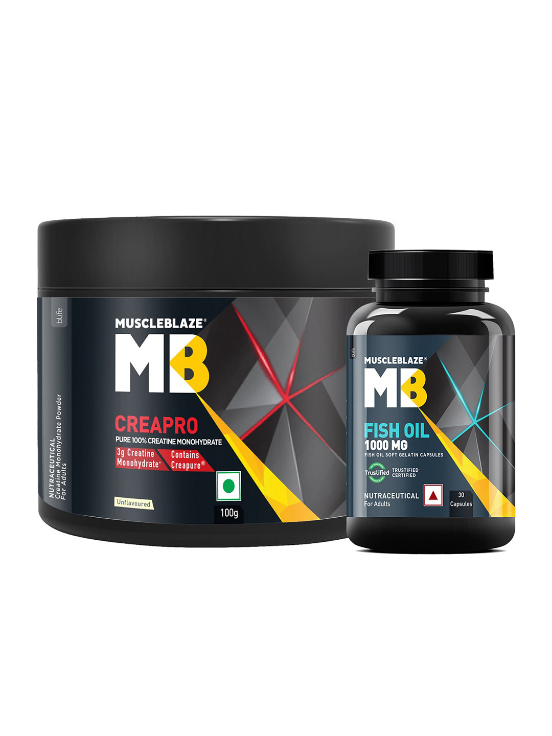 MuscleBlaze CreaPRO Creatine & Fish Oil 30 Capsules, Unflavoured