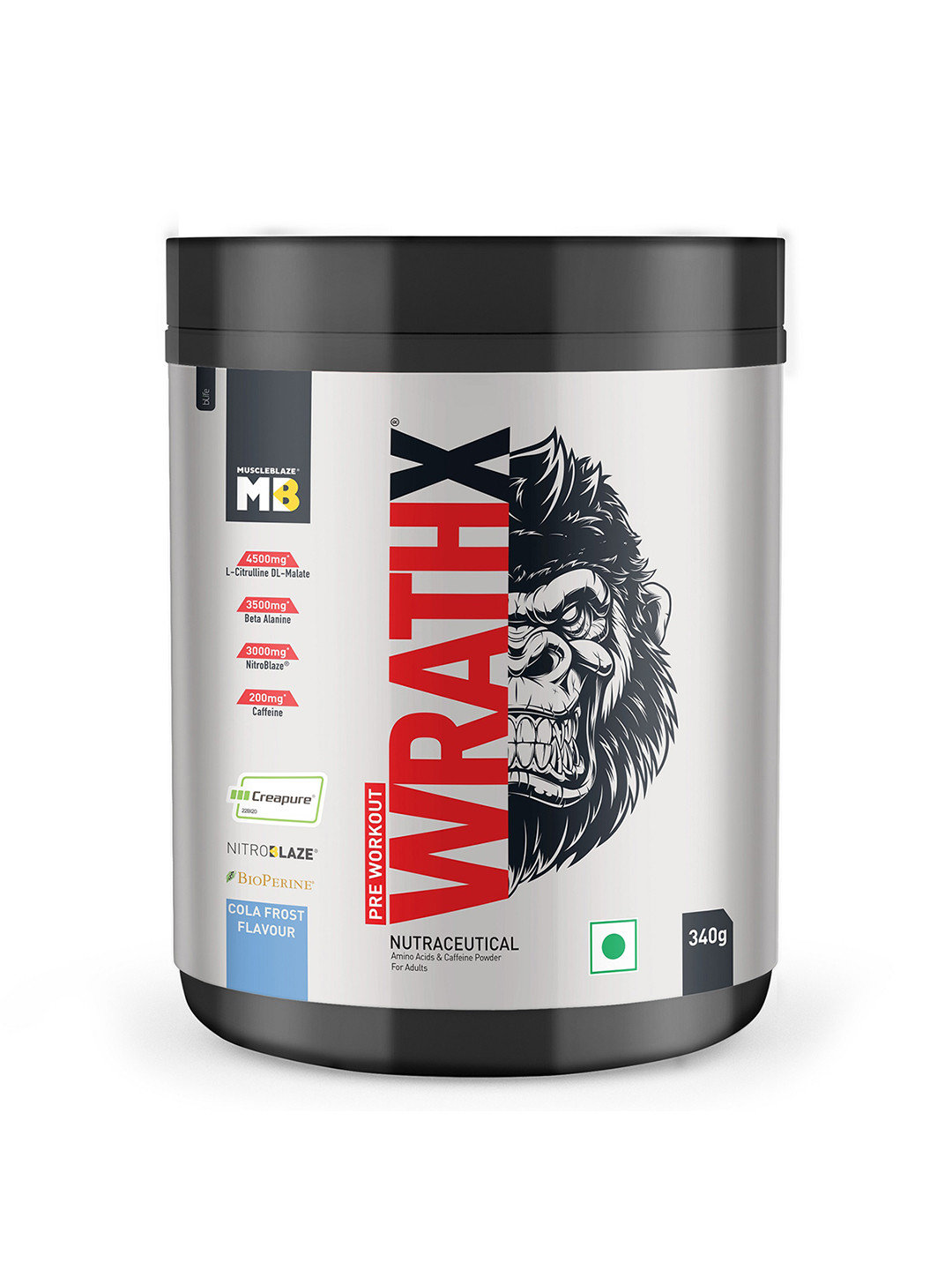MuscleBlaze Pre Workout WrathX, Voodoo-330 gms